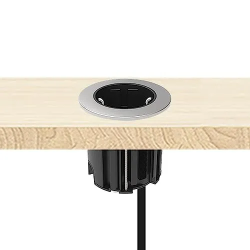 kalb Einbausteckdose 230VAC HUB - Runde Tischsteckdose für Möbel - Steckdosen & Zubehör - Bringen Sie Ordnung auf Ihren Schreibtisch mit dieser einfach zu montierenden Einbausteckdose für einen jederzeit leicht zugänglichen Stromanschluss.