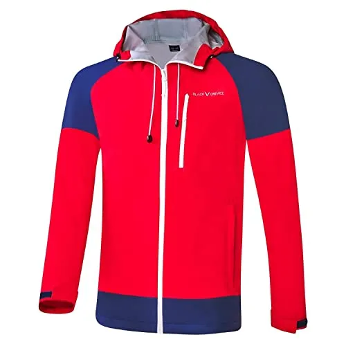 Black Crevice Herren Hardshell Jacke - Atmungsaktiv & Wasserdicht, Rot/Blau, L - Outdoor-Hardshelljacke für Herren, schützt bei Wind und Wetter mit wasserdichten Reißverschlüssen und atmungsaktiver Membran. Ideal für Outdoor-Aktivitäten und Alltag.