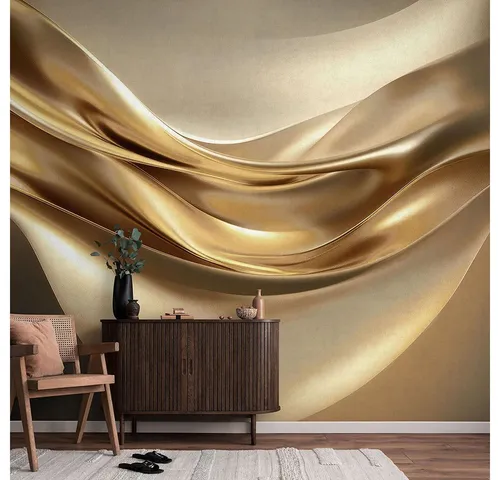 Erismann Fototapete 3D-Optik Gold Metallic von Guido Maria Kretschmer - Die Fototapete 22084-02-01 in edler Stoffoptik verleiht jedem Raum einen modernen 3D-Effekt. Entdecke stilvolle Akzente für deine Wände mit dieser Designer-Tapete.
