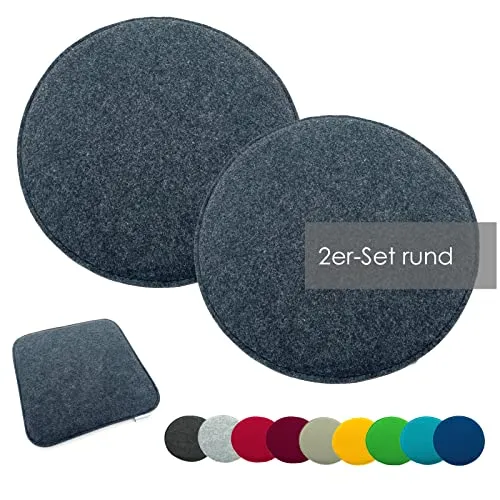 heimtexland ® 2er Pack Sitzkissen Filz – Hochwertige Stuhlkissen für drinnen und draußen - Stuhlkissen aus 100% pflegeleichtem Polyester, strapazierfähig und ideal für alle Sitzgelegenheiten – perfekt für gemütliche Stunden im Innen- und Außenbereich.