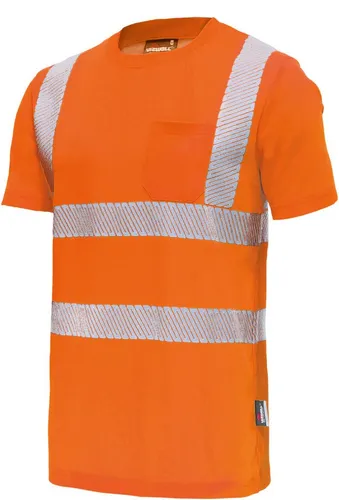 vizwell Warnschutz-Shirt Warnschutz T-Shirt Arbeitsshirt mit UV Schutz angenehmes Tragegefühl und UPF 50+ Sonnenschutz