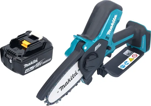Makita DUC 101 M01 Akku Astsäge 18 V mit 4,0 Ah Akku - Sägen, leistungsstarke Akku Astsäge mit 10 cm Schnittlänge, ideal für präzises Schneiden im Garten und ohne Ladegerät.