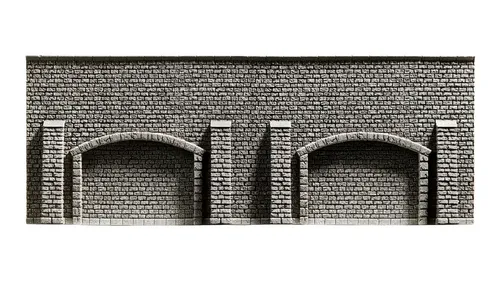 NOCH Arkadenmauer - realistische Modellbau Mauer 33,4 x 12,5 cm für Spurweite H0, hochwertiges Material und einfach nachbearbeitbar für perfekte Stadt- und Landschaftsszenen