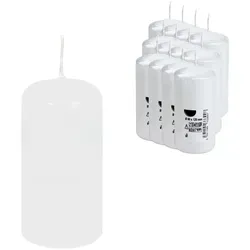 DeinPack Stumpenkerzen weiß - 12 Stück  Ø 6 cm- Höhe 12 cm  Brenndauer: ca. 30 Stunden  Hochwertige Stumpenkerze