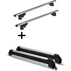 Skiträger SilverIce ausziehb+Dachträger LION1 für Mg ZT-T SW 5Tür 01-05 - Gepäckträger für bis zu 6 Paar Ski oder 4 Snowboards, abschließbar und einfach ohne Werkzeug zu montieren. Ideal für Abenteuer und Wintersportler!