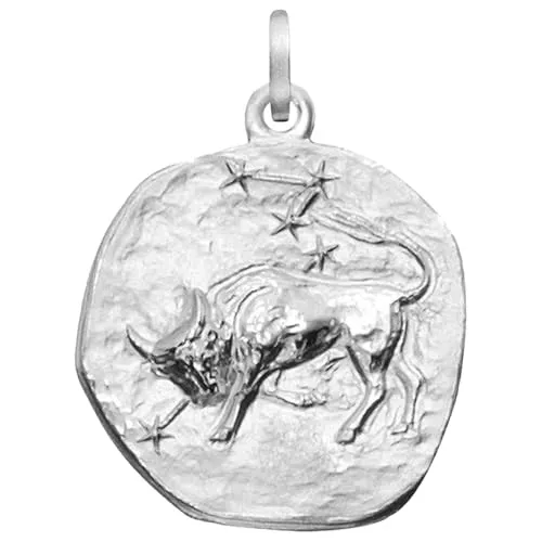 trendor 08453-05 Sternzeichen Stier Anhänger aus 925 Silber - Eleganter Sternzeichen-Anhänger Stier (21.04.-20.05.) mit poliertem Motiv und mattiertem Hintergrund, aus anlaufgeschütztem Sterling Silber 925, Made in Germany.