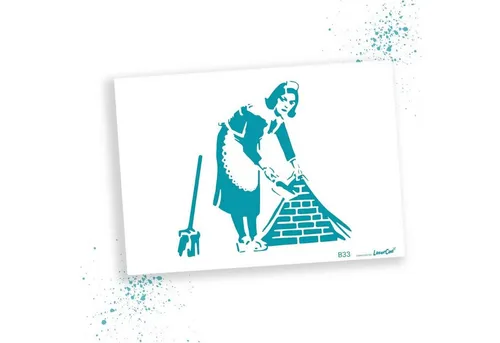 LaserCad Motivschablone BANKSY Streetart für Graffiti, Airbrush, Deko
