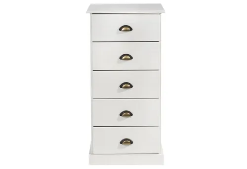 IDIMEX Kommode PARIS - Schmale 5-Schubladen Apothekerkommode aus Kiefernholz - Schubladenkommoden mit 5 geräumigen Schubladen, ideal für optimale Platznutzung in jedem Wohnraum. Hergestellt aus massivem Kiefernholz und in 4 Farben erhältlich.