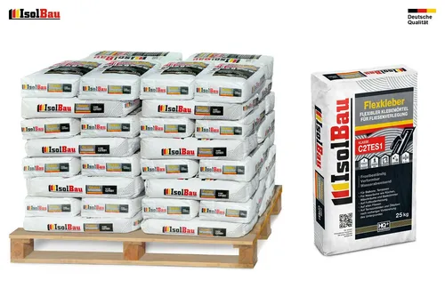 Flexkleber C2TES1 Fliesenkleber 25 kg - Ideal für vielseitige Anwendungen - Hochflexibler Fliesenkleber für Naturstein, Keramik und mehr. Wetterbeständig und frostfest, ideal für Innen- und Außenbereiche. Einfach zu verarbeiten mit hervorragender Haftung.