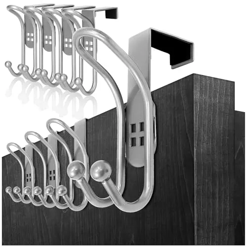 com-four® 8x Türhaken in silber von COM-FOUR