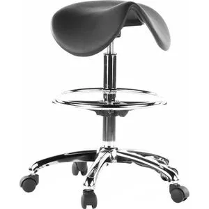 hJh-OFFICE Drehhocker Top Work 13, 665070 - Ergonomischer Sattelhocker mit Rollen - Bürostuhl mit ergonomischem Sattelsitz aus rutschfestem PU-Schaum. Stufenlos höhenverstellbar und mit Fußring für maximalen Komfort. Ideal für den täglichen Einsatz.