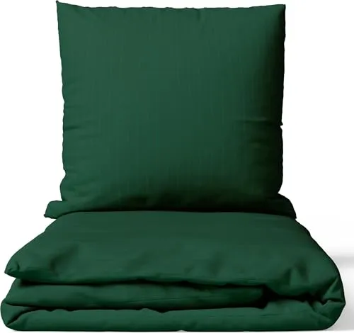 Leonado Vicenti Satin Bettwäsche 200x200 cm Grün | 100% Baumwolle Damast | 4-Jahreszeiten Set mit Kissenbezug 80x80 cm | Premium Qualität | Weich & Hautfreundlich | Mit Reißverschluss