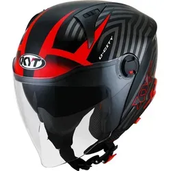 KYT D-City Lucent Jethelm XL, schwarz-rot