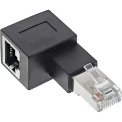 Inline® Patchkabel-Adapter Cat.6A, RJ45 Stecker/Buchse, 90° nach links gewinkelt