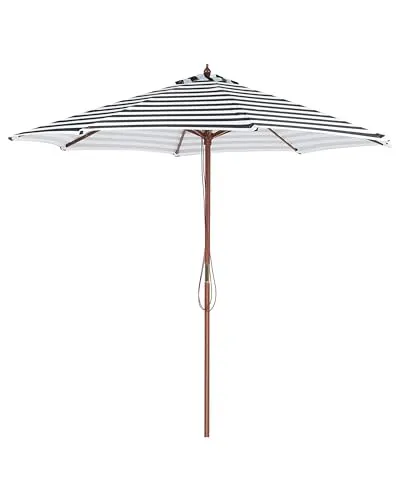 Beliani Sonnenschirm 260x260 cm in Schwarz und Weiß von Beliani