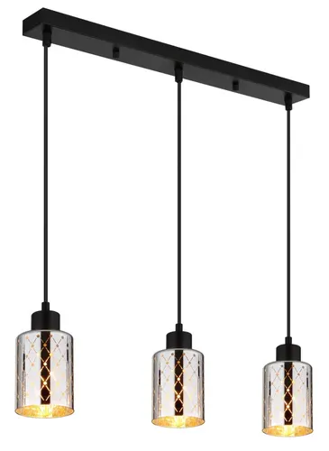 Hängelampe ALONSO - Pendelleuchte mit verchromtem Glas - Moderne Hängelampe für Esstische, mit eleganten Dekorstanzungen für stimmungsvolles Licht. Individuell einstellbare Lichtfarbe dank E27-Fassungen. Ideal für verschiedene Einrichtungsstile.