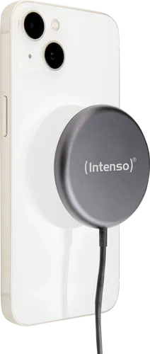 Intenso Magnetic Wireless Charger MB1 - Schwarz - Kabelloses Qi-Ladegerät mit magnetischer Ausrichtung, ideal für schnelles und bequemes Laden ohne Kabelsalat.