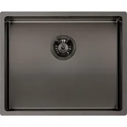 Reginox Spüle Miami 50x40 Gun Metal - Modernes Design mit PVD-Beschichtung - Spülen in Gun Metal, PVD-beschichtet für hohe Strapazierfähigkeit und stilvolle Akzente in Ihrer Küche. Ideal für kreative Küchenliebhaber.