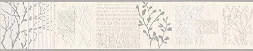 A.S. Création selbstklebende Bordüre Only Borders 10 Borte 5,00 m x 0,13 m beige grau metallic Made in Germany 344212 3442-12