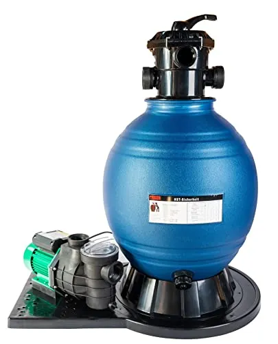 HST Sandfilter Poolfilter 45.000 Liter mit Profi Leis Pumpe - Poolfilter für Pools bis 45 m³, leistungsstarke 13200 L/Std Pumpe für sauberes Wasser, inklusive umfangreichem Zubehör und einfachem 6-Wegeventil für optimale Handhabung.