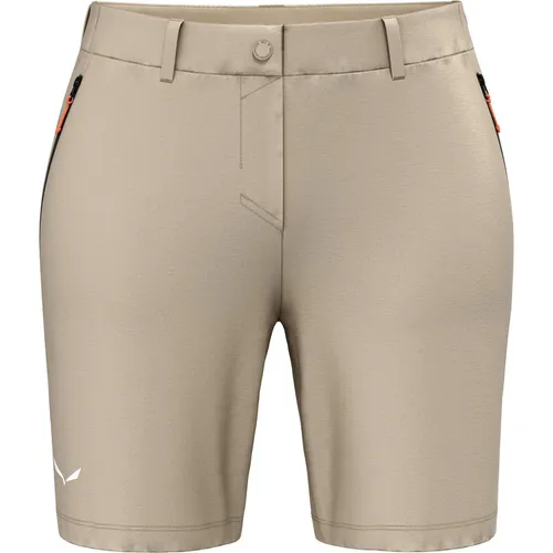 Salewa Damen Puez Talvena DST Shorts - Leichte Wanderhose in Beige - Wanderhosen für Damen, windabweisend und aus Vier-Wege-Stretch für optimale Bewegungsfreiheit beim Wandern.