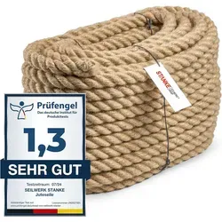 STANKE Seil Juteseil gedreht 10mm Kordel Tauwerk Kratzbaum (Naturseil), imprägniert beige|braun Ø 10 mm x 2000 cm