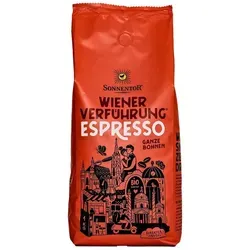 Sonnentor Espresso Kaffee ganze Bohne Wiener Verführung bio 1kg - Kaffee mit schokoladigem Aroma, fein-aromatisch und in bester Bio-Qualität für den perfekten Genuss.