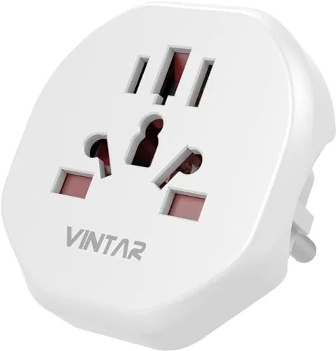 VINTAR Universal Adapter an deutsche Schutzkontaktbuchsen (und ausländischer Geräte, z. B. Großbritannien, USA, China, Italien, Schweiz usw.) Reisestecker Reiseadapter Steckdosenadapter
