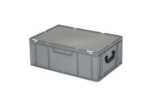 BRB-Lagertechnik Aufbewahrungsbox Kunststoffkoffer/Eurokoffer, Industriequalität, LxBxH 600x400x230 mm, Robust und formstabil