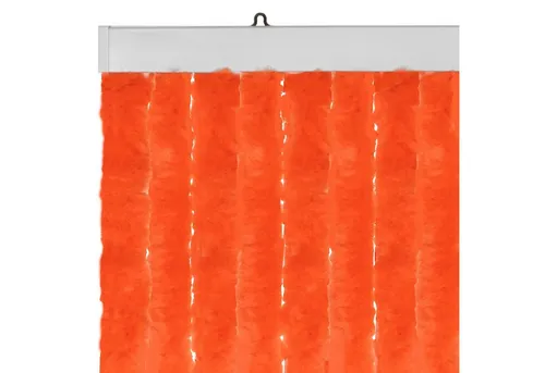 Flauschvorhang Chenille 90 x 220 cm orange - Gardinen & Vorhänge, effektiver Fliegenschutz und Wärmeschutz für alle Räume, ideal für eine gemütliche Atmosphäre.