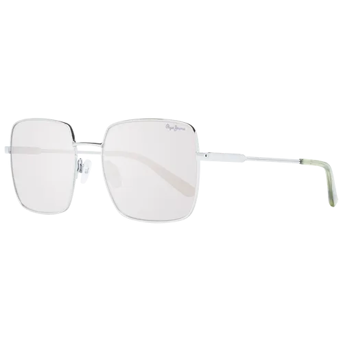 Pepe Jeans Sonnenbrille PJ5198 898 55 Damen Silber - Sonnenbrille für Damen mit 100% UV-Schutz, stilvollem quadratischen Design und trendigem Verlaufsglas in Blau. Ideal für sonnige Tage!
