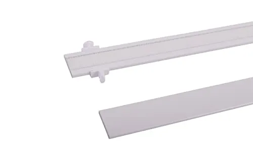 deco-raum Paneelwagen Weiß 60cm 1 Stück aus Aluminium mit Klettband kürzbar für Gardinenschienen Universal mit Gleiter und Flachbeschwerung 20x3mm