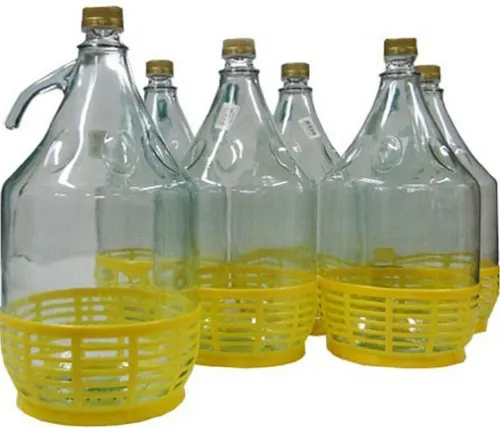 Weinballon Glasflasche Gärballon Flasche Glasballon 5L 6 STÜCK