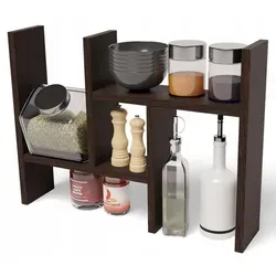 Matkam Möbel Küchenregal, Wenge, 40x44 cm, ausziehbar auf 74 cm - Praktisches Küchenregal aus 18 mm kratzfester Möbelplatte, perfekt für Gewürze und Küchenutensilien; ausziehbar und einfach zusammenzubauen.