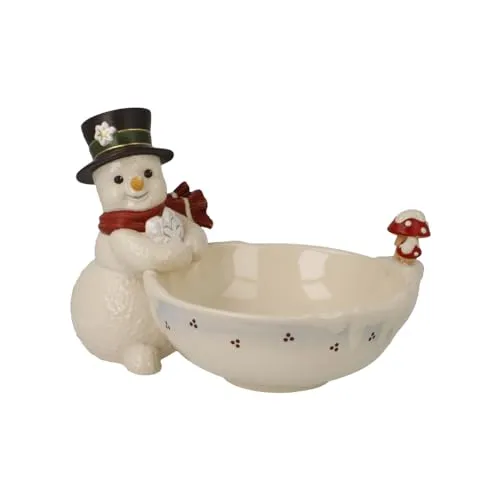 Goebel Schneemann Schale - Verschneiter Winter 12 cm - Figuren, Skulpturen & Statuen - Handgefertigte Porzellanschale mit winterlichem Schneemann-Motiv, ideal für die festliche Dekoration.