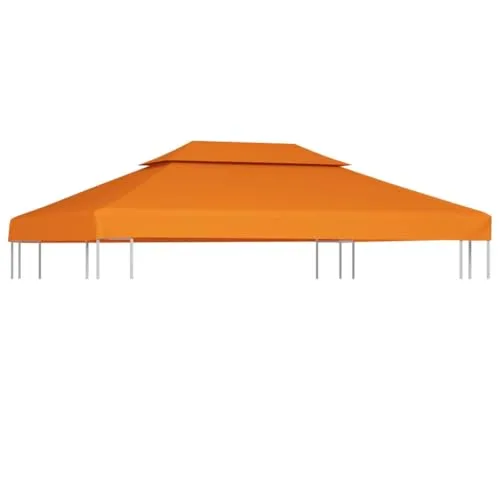 vidaXL Pavillon-Ersatzdach 3x4m - Orange - Pavillon Zubehör mit 310 g/m², bietet optimalen Schutz vor Sonne und Regen für entspannte Gartenmomente. Inklusive 16 Klettverschlüsse für einfache Montage.