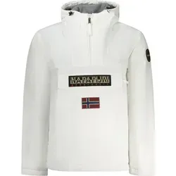 Napapijri Perfect Herren Jacke Weiß 2XL - Funktionsjacke mit Kapuze, atmungsaktiv und schnelltrocknend, ideal für Abenteuer und Alltag. Hergestellt aus 30 % recycelten Materialien, bietet sie Schutz vor Wind und Wetter.