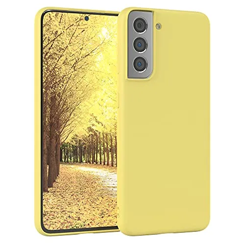 EAZY CASE - Silikonhülle für Galaxy S21 5G Hülle Silikon Case Gelb weich stoßfeste Handyhülle Schutzhülle mit Kameraschutz Dünn Premium Schutz Cover TPU Phone Bumper in Pastell Hellgelb Matt