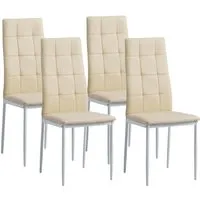 Albatros Esszimmerstühle 4er Set Rimini, Beige - Bequeme Stühle mit italienischem Flair - Esszimmerstühle im edlen italienischen Design, aus pflegeleichtem Kunstleder mit dicker Polsterung für höchsten Sitzkomfort.