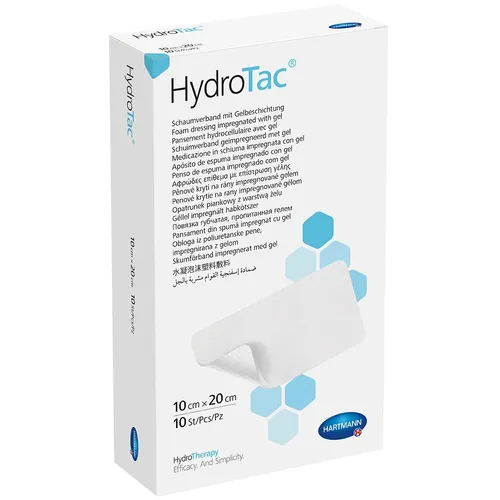 HYDROTAC Schaumverband 10x20 cm steril, 10 St - Erste-Hilfe-Heftpflaster & Verbandsmaterial, hochabsorbierender Schaumverband für optimale Wundheilung und Komfort.