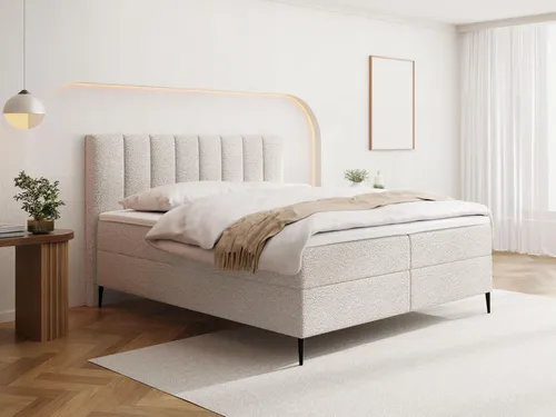 Boxspringbett Allen mit Bettkasten 180 x 200 cm – Komfort mit H4 Taschenfederkern und Topper - Komfortables Boxspringbett mit Bettkasten für optimalen Stauraum. Die 7-Zonen Taschenfederkern-Matratze (H4) bietet stabilen Halt und der 5 cm Topper sorgt für ein angenehmes Liegegefühl. Wählen Sie zwischen stilvollem Boucle oder Samt.