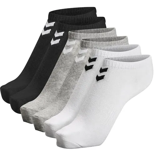 hmlCHEVRON 6-PACK ANKLE SOCKS, BLACK/WHITE/GREY, 14 in schwarz von hummel