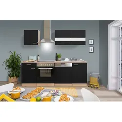 Küche Küchenzeile Merle 220 cm Eiche Schwarz von Respekta