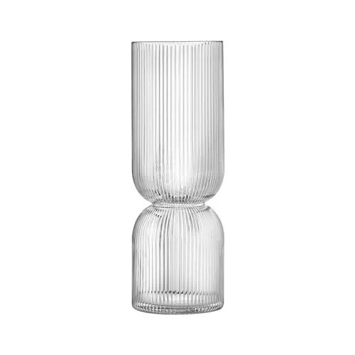 Glasvase geriffelt groß - Minimalistische Blumenvase aus Glas - Blumentöpfe & Vasen - Diese elegante, geriffelte Glasvase bringt modernen Stil in Ihr Zuhause und eignet sich perfekt für große Blumenarrangements.