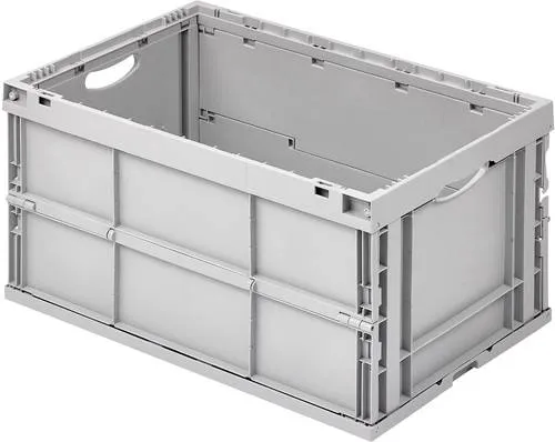 Alutec Klappbox 400 x 600 x 320 mm Grau - Stapelbare Faltbox aus robustem Kunststoff mit einer Traglast von bis zu 150 kg. Ideal für die Werkstatt und vielseitige Aufbewahrung von Kleinteilen.