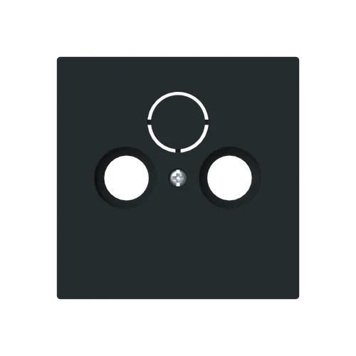 Busch-Jaeger 1743-45M Zentralscheibe TV / Radio / SAT, 2/3-fach, für handelsübliche Antennensteckdosen, schwarz matt, Busch-art linear