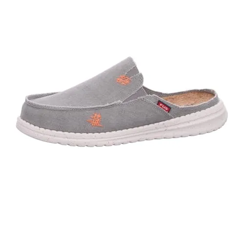 Fusion Jim Washed Canvas Light Grey EU 41 - Bequemer Slipper aus Baumwolle, federleicht und ideal für entspannte Sommertage in der Freizeit.