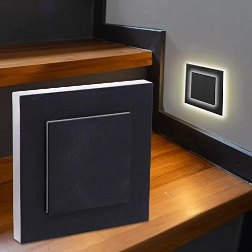 LED Treppenleuchte Eckig Schwarz von Longlife LED