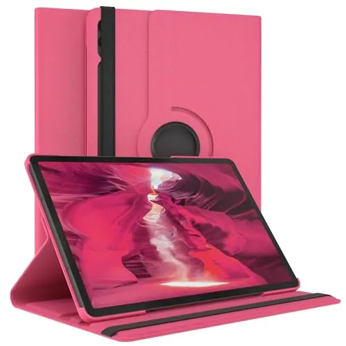 EAZY CASE - Tablet Hülle für Samsung Galaxy Tab S10 Plus Schutzhülle Smart Cover Tablet Case Rotationcase zum Aufstellen Klapphülle 360° drehbar mit Standfunktion Tasche Kunstleder Pink
