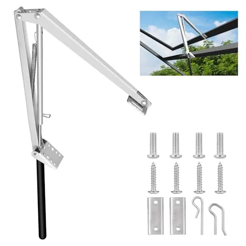 Inoamity Automatischer Fensteröffner für Gewächshaus – Set mit thermischer Belüftung, 15-30 °C mit verzinkter Feder, Belastung 7 kg, Öffnung 45 cm, Installation ohne Strom (1 Stück)